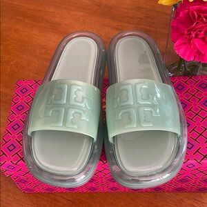 Mint Green Slide Sandals